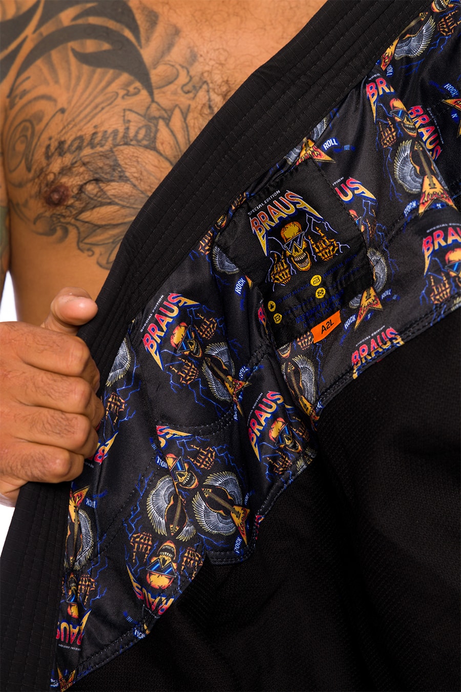 Kimono Braus Rock & Roll Jiu Jitsu Gi Negro